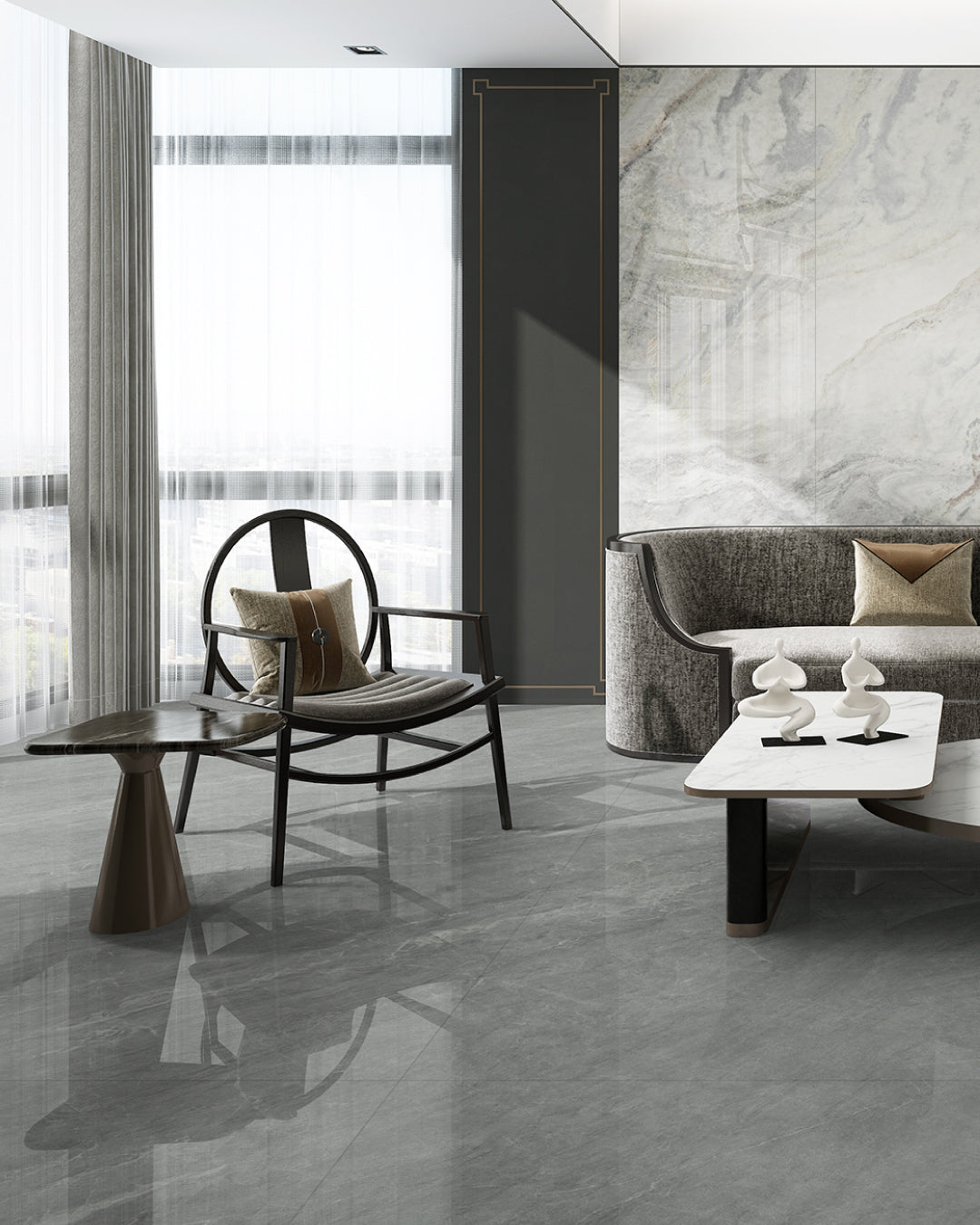 Infinity Quartzite Porcelain Tiles - Polished Slabs - Kaolin Surfaces