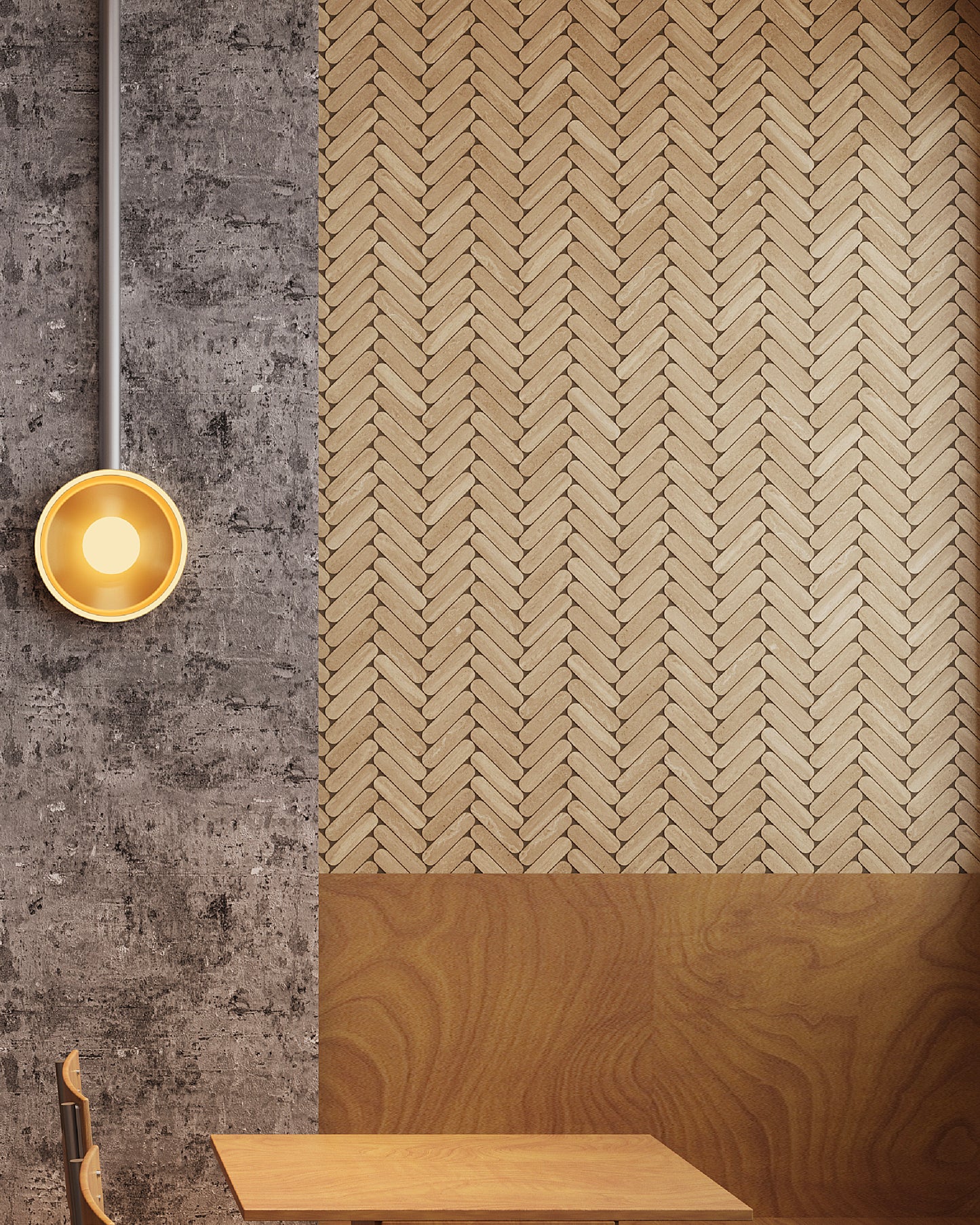 Ovaletti Herringbone / Vein Cut Noce Travertine