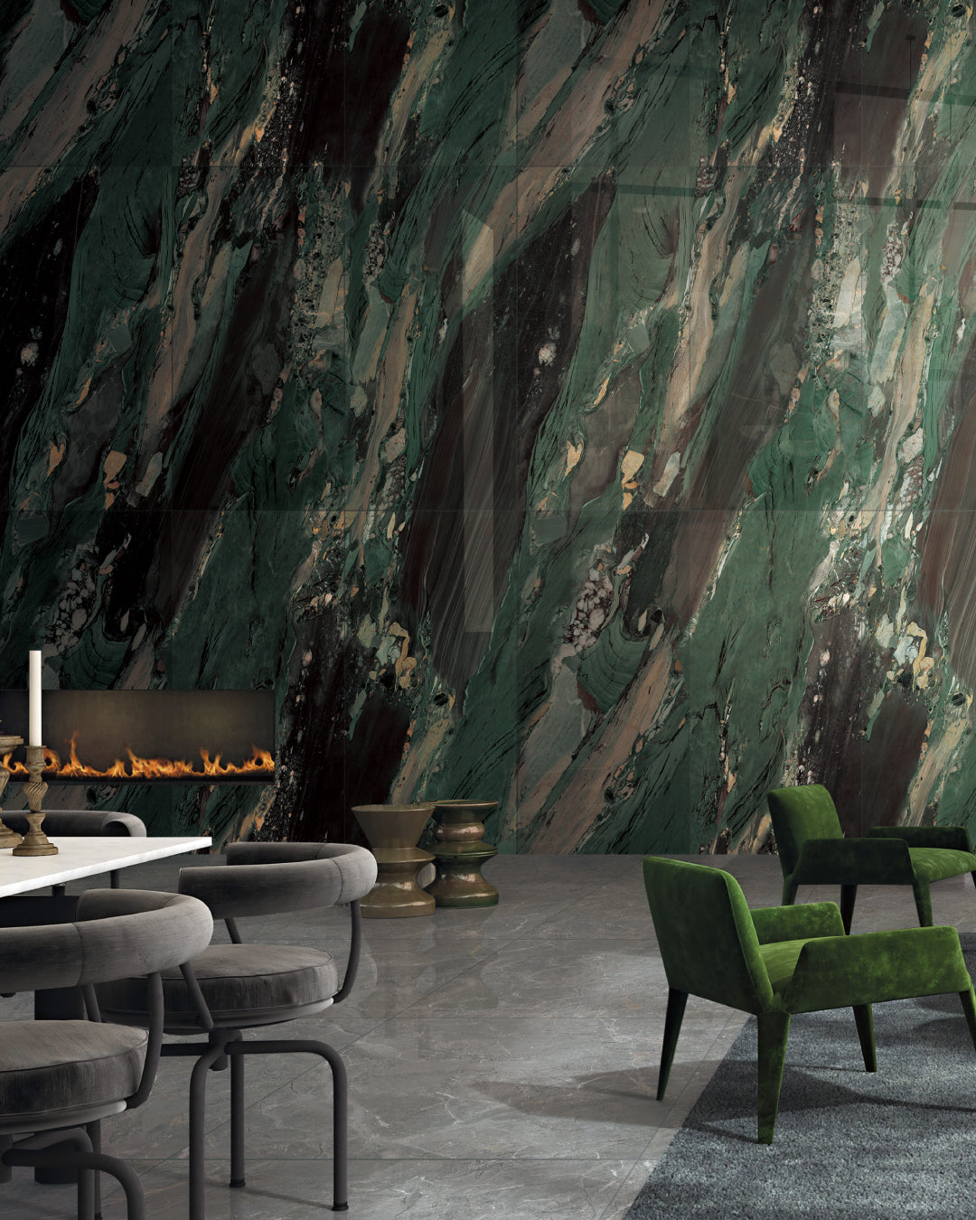 Four Seasons Green Marble Porcelain Tiles - Kaolin Surfaces